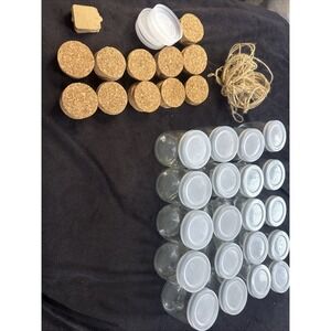 20 Mini Glass Jars With Lid,‎ Cork, Tie And Tag 3.5"